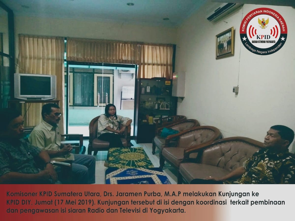 Koordinasi KPID Daerah Istimewa Yogyakarta dengan KPID Sumatera Utara terkait Pembinaan dan Pengawasan Isi Siaran radio dan Televisi di Yogyakarta